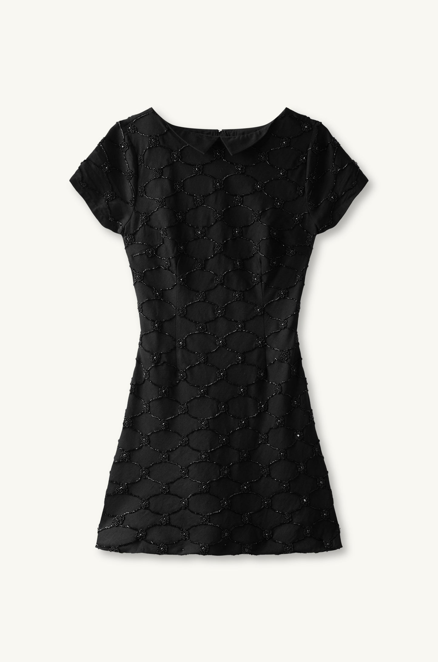 Mathilde Hand Beaded Mini Dress - Black