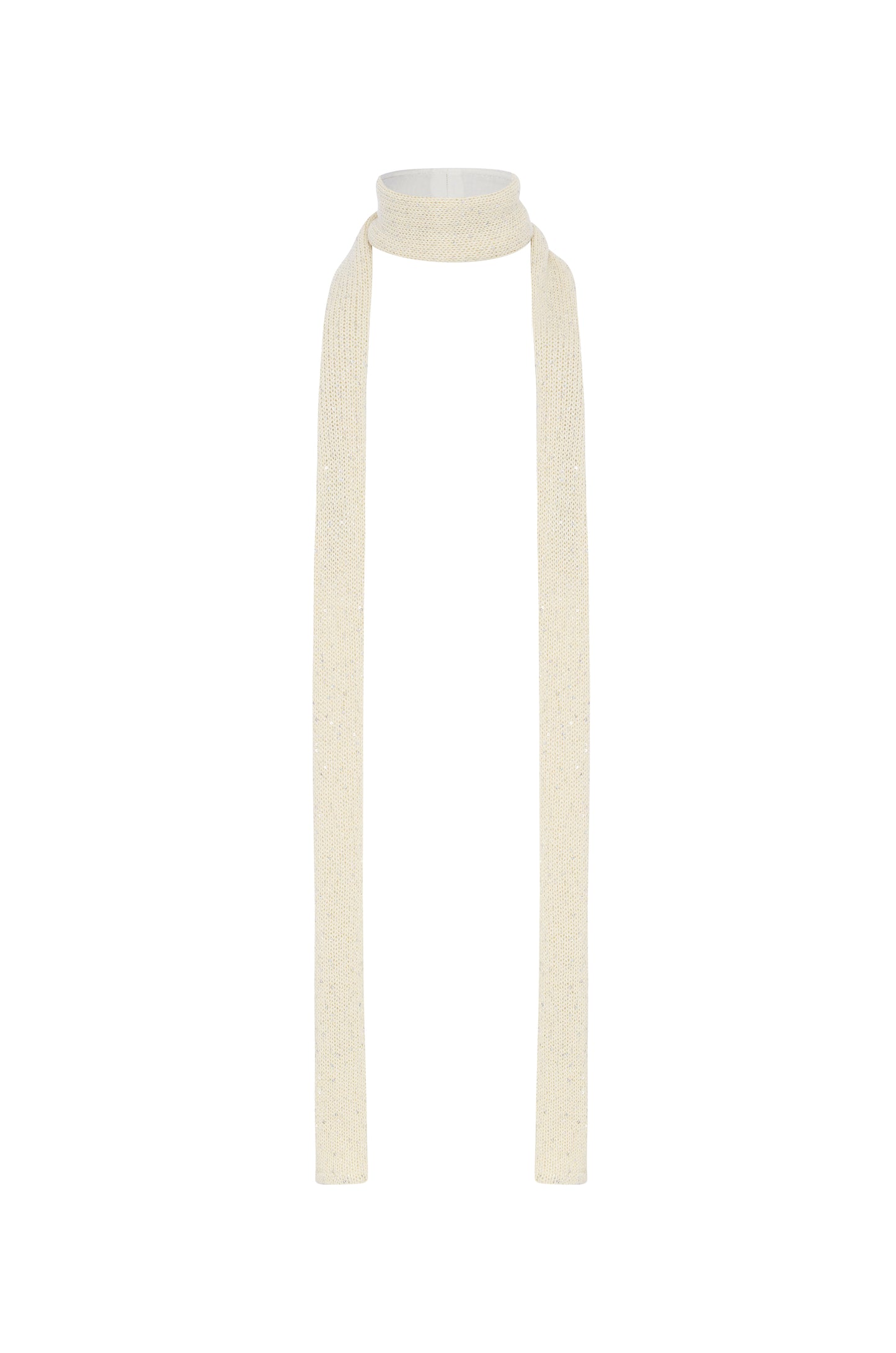 Natalia Skinny Scarf - Ivory Sequin