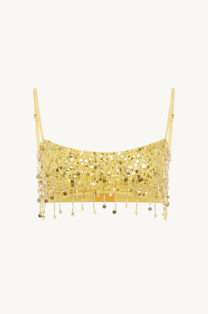Yasmin Hand Beaded Bralette  - Gold
