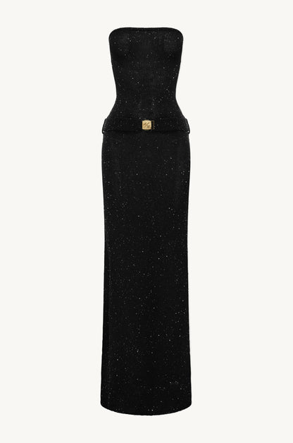 Gisele Dress - Black/Silver Sequin