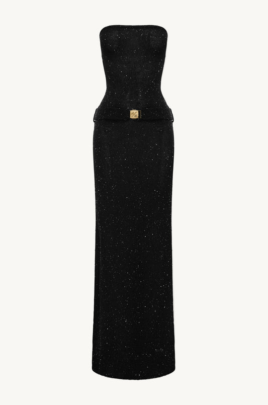 Gisele Dress - Black/Silver Sequin