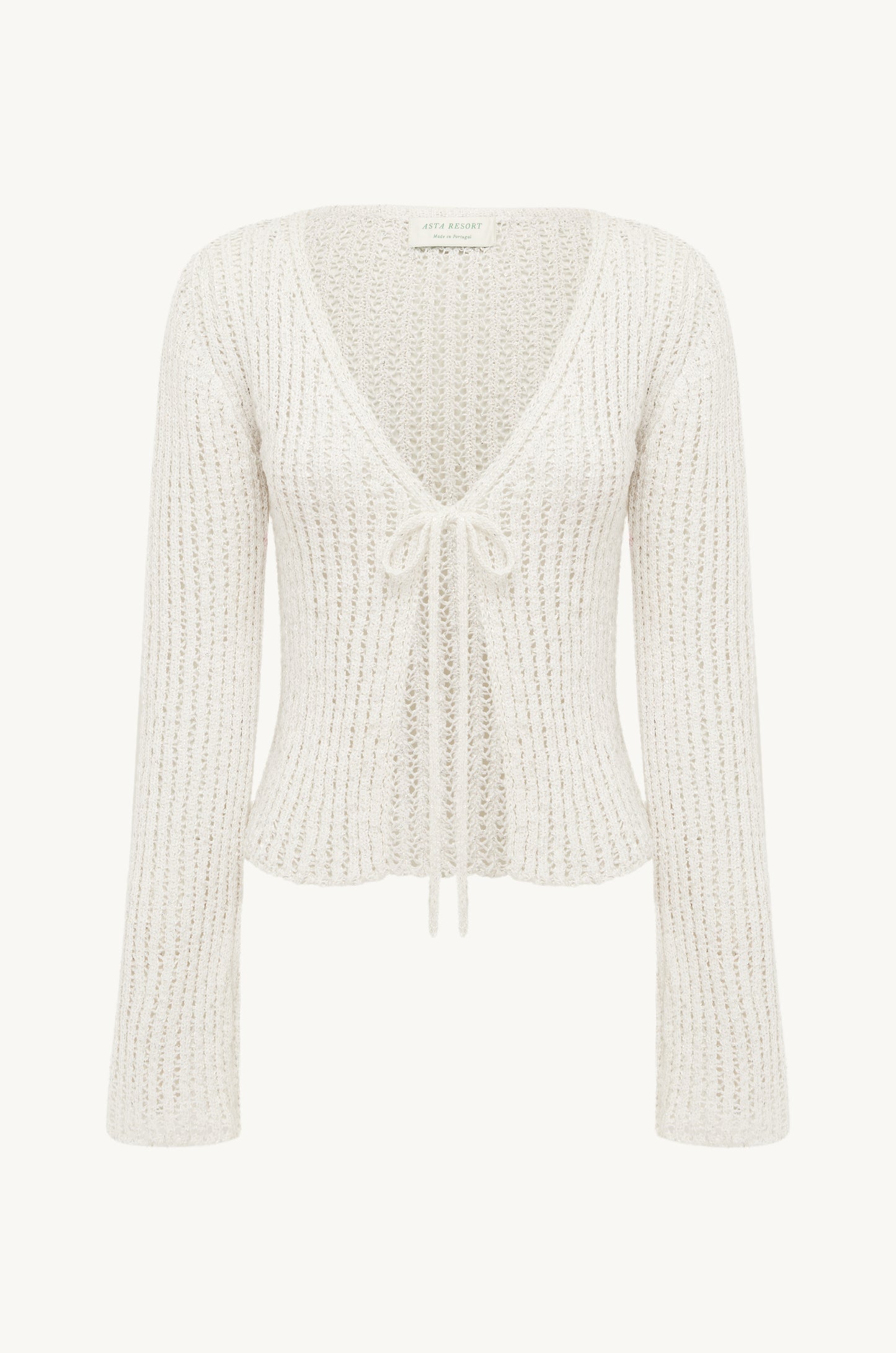 Fernanda Crochet Cardigan - Salt Sequin