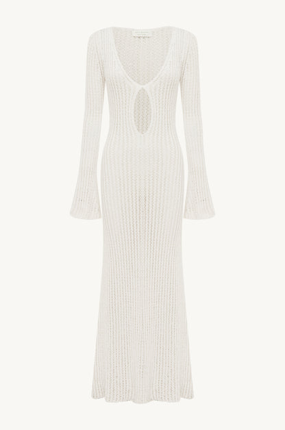 Fernanda Crochet Dress - Salt Sequin