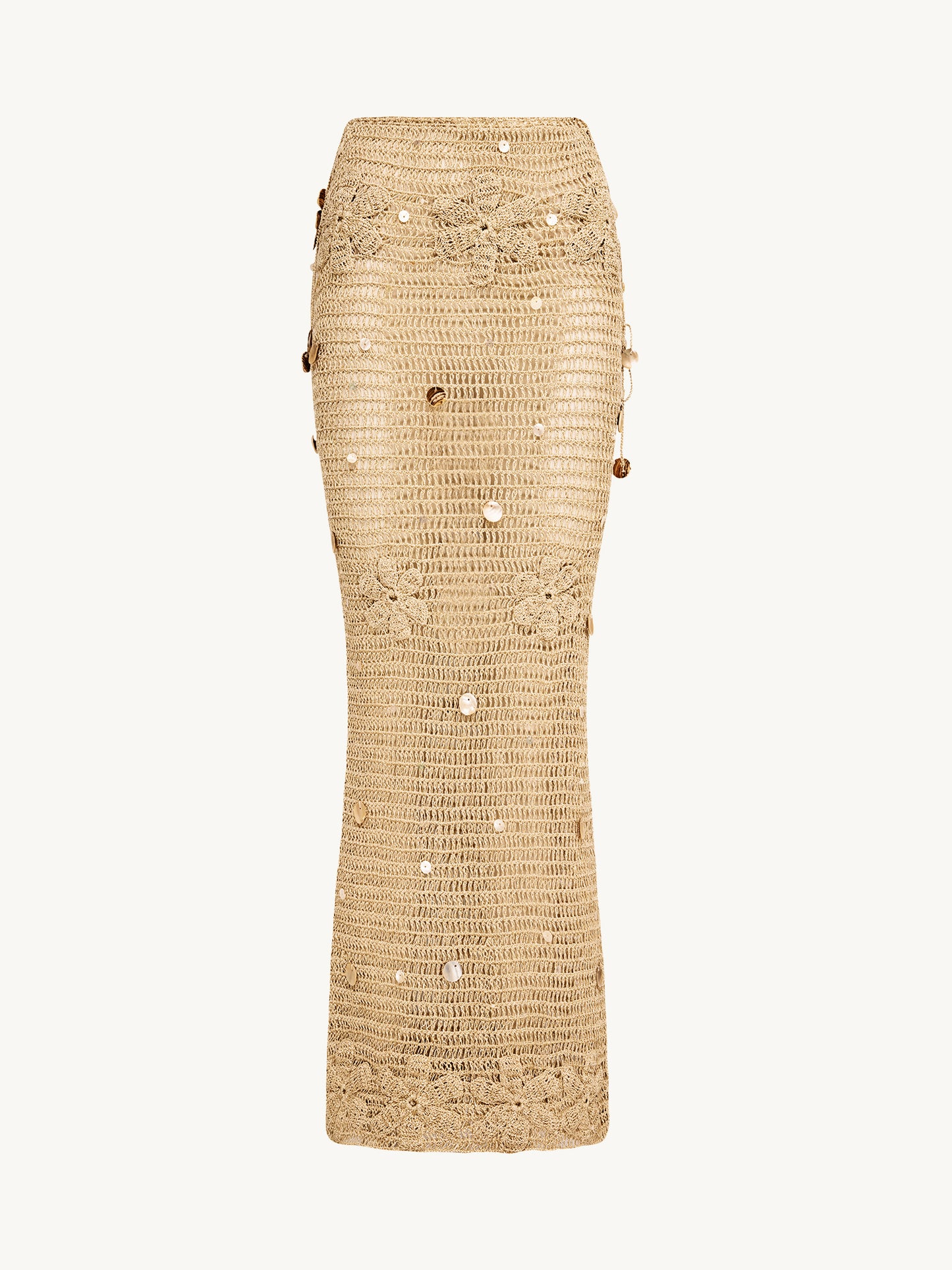 Charlotte Hand Crochet Skirt - Sand Shimmer