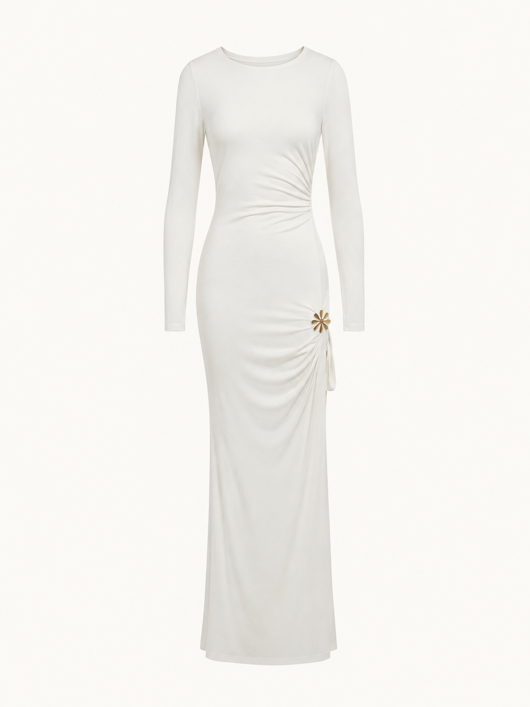 Tina Brooch Dress - Antique White