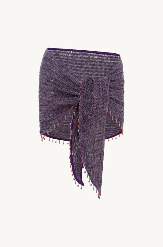 Ana Hand Crochet Sarong - Violet