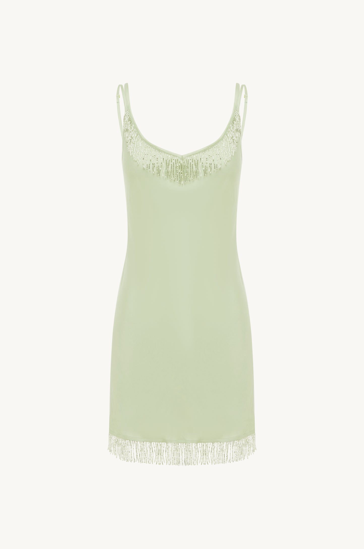 asta resort green mini dress Asta Resort Green Linen/Silk Sequin Embellished 'Yasmin' Mini Dress Si Mine & Yours