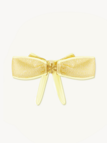 Mia Knitted Bikini Top - Butter Yellow Sequin