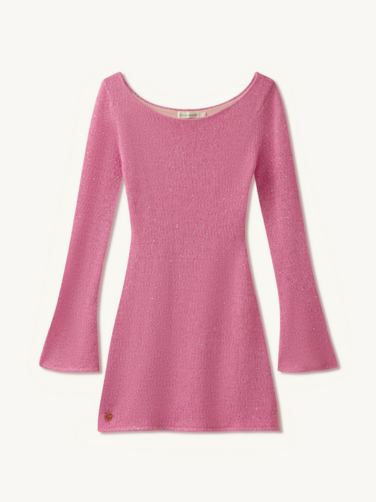 Maya Long Sleeve Mini Dress - Azalea