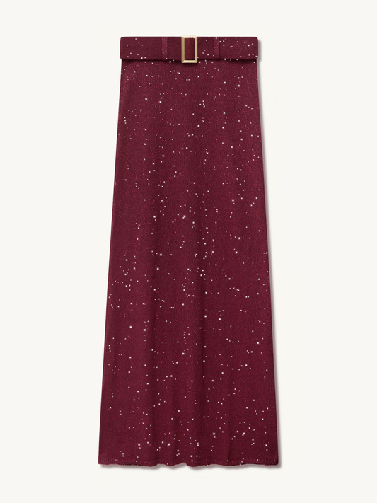 Alma Belted Skirt - Port Sequin