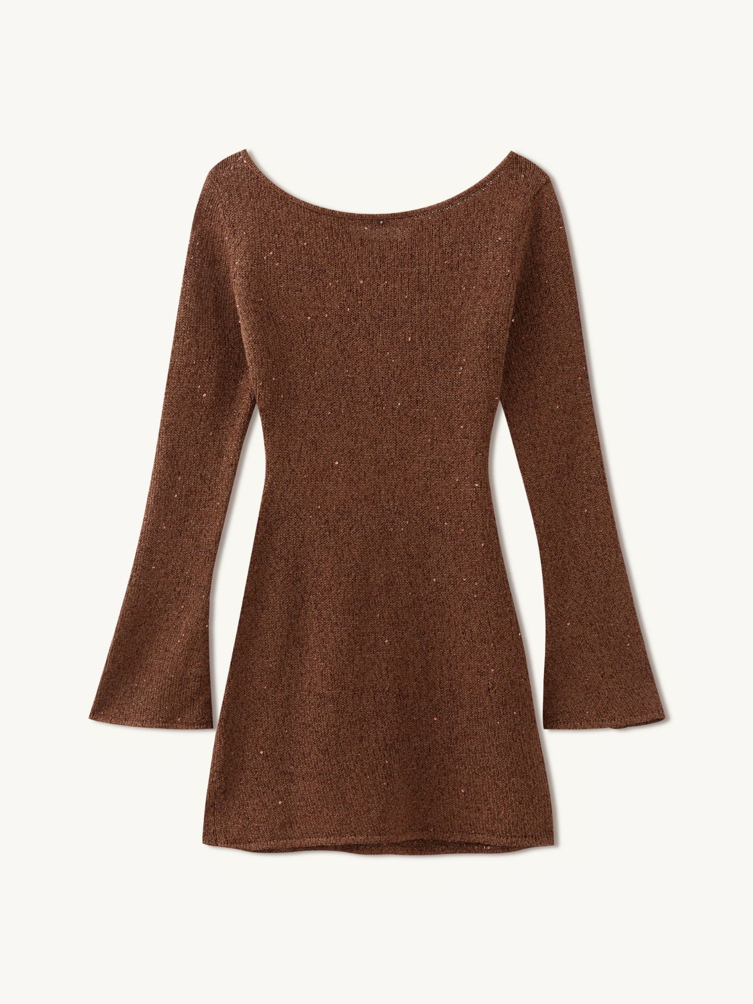 Maya Longsleeve Mini Dress - Chocolate Sequin