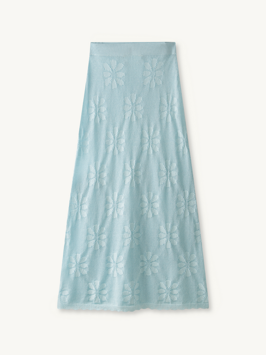 Bruna Crochet Skirt - Sky Blue