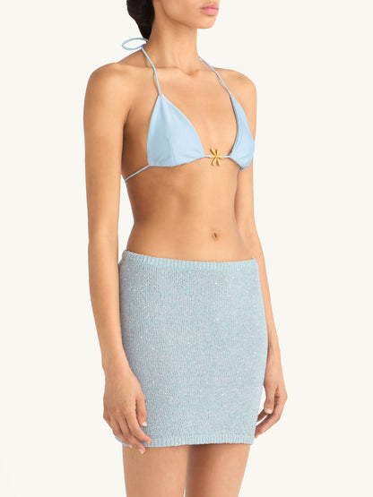 Ana Mini Skirt - Sky Blue Sequin