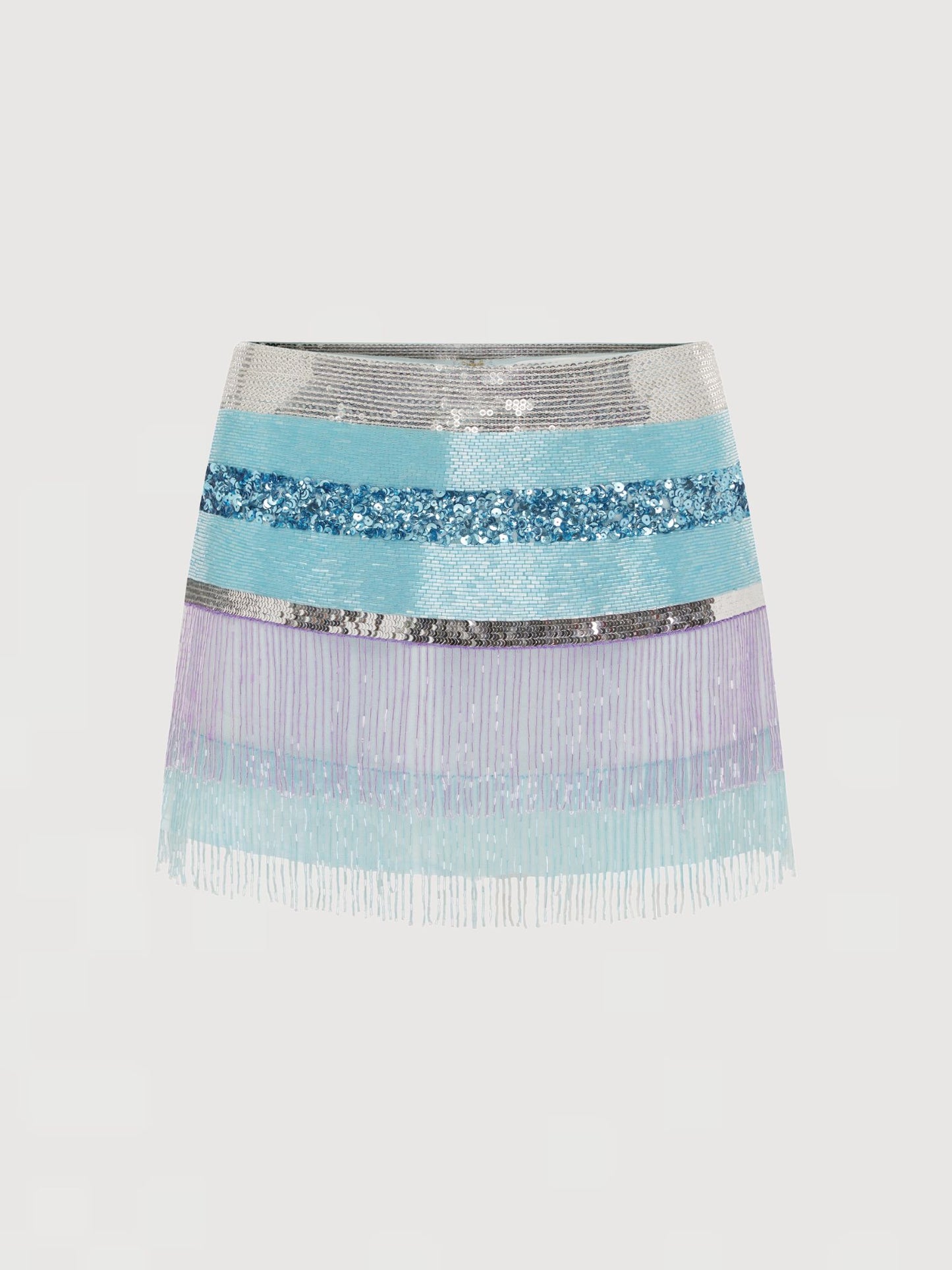 Julia Hand Beaded Mini Skirt - Opal