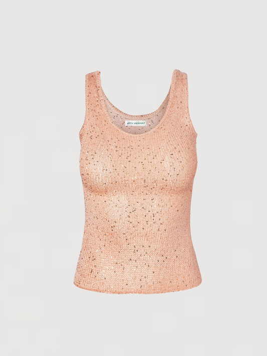 Ana Top - Apricot Sequin