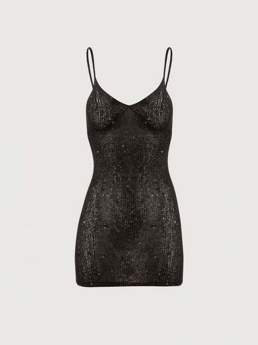 Delilah Mini Dress - Black Sequin