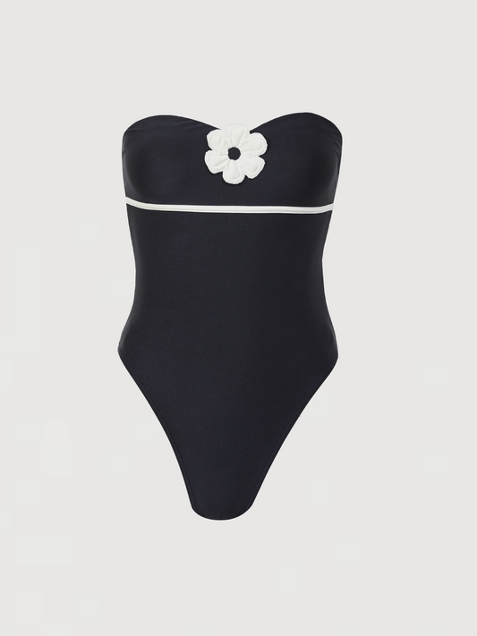 Laure Strapless Swimsuit - Black