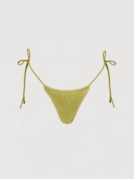 Lio Bikini Bottom - Chartreuse Sequin