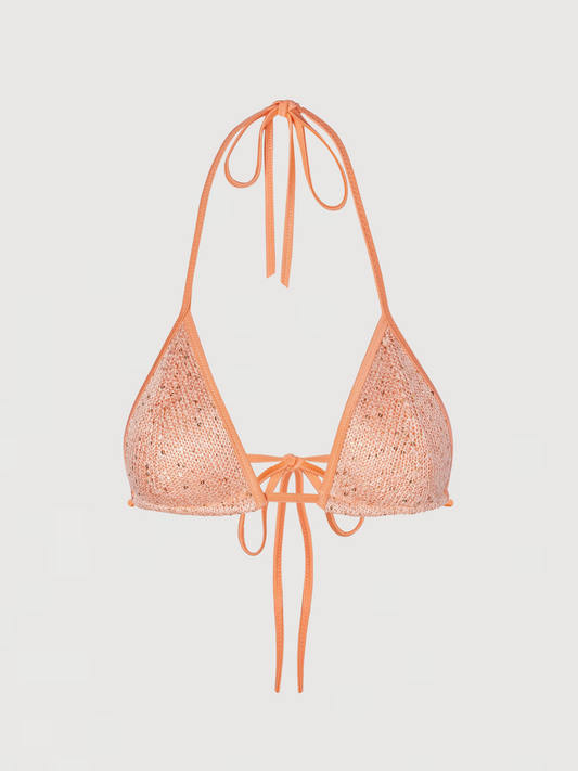 Lio Bikini Top - Apricot Sequin