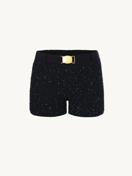 Grace Sequined Short - Black