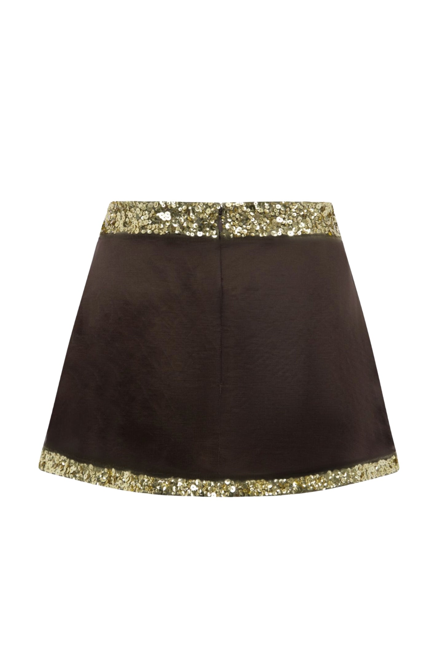 Celine Hand Beaded Mini Skirt - Cocoa