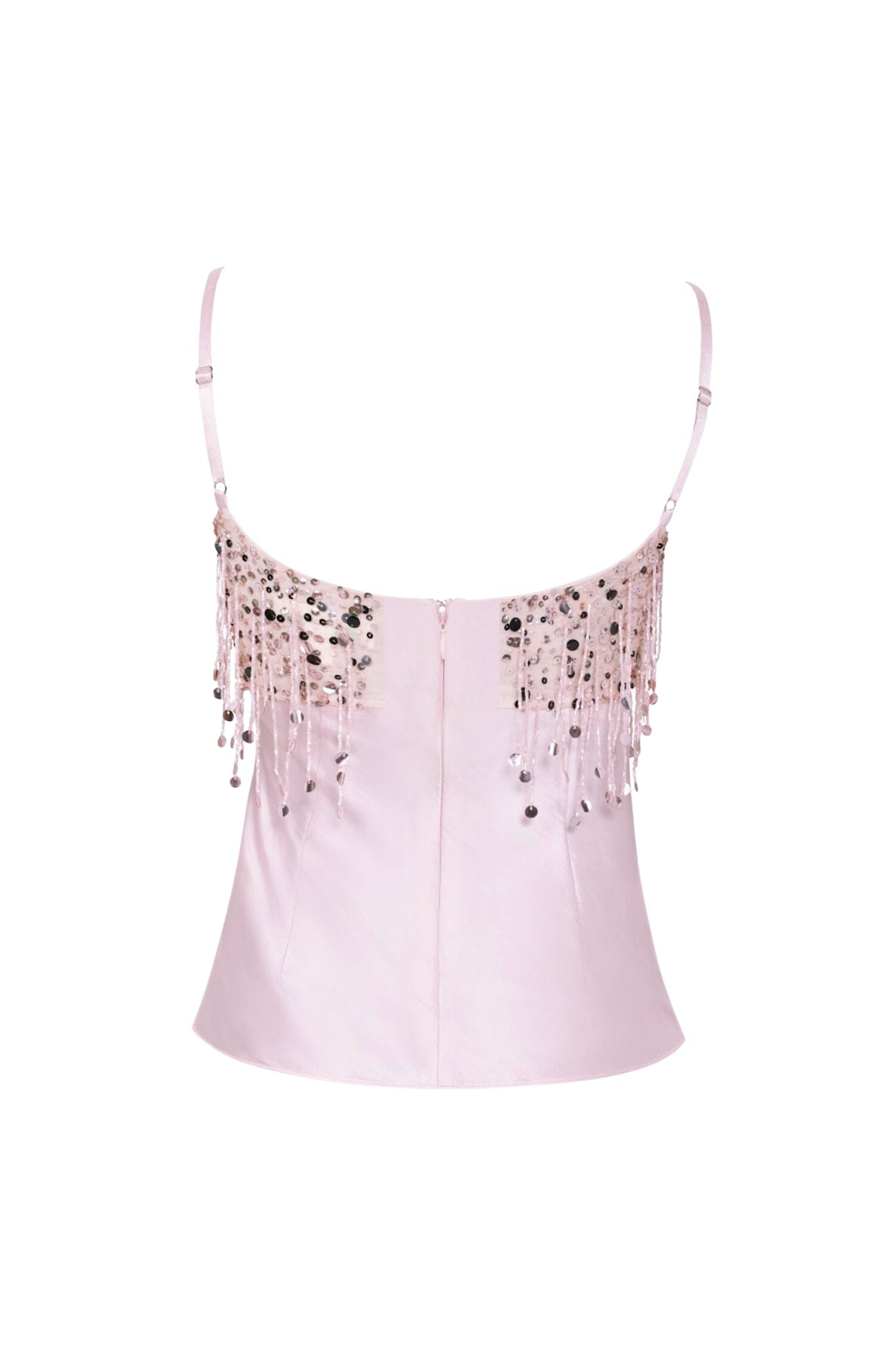 Yasmin Hand Beaded Tank - Blush Pink