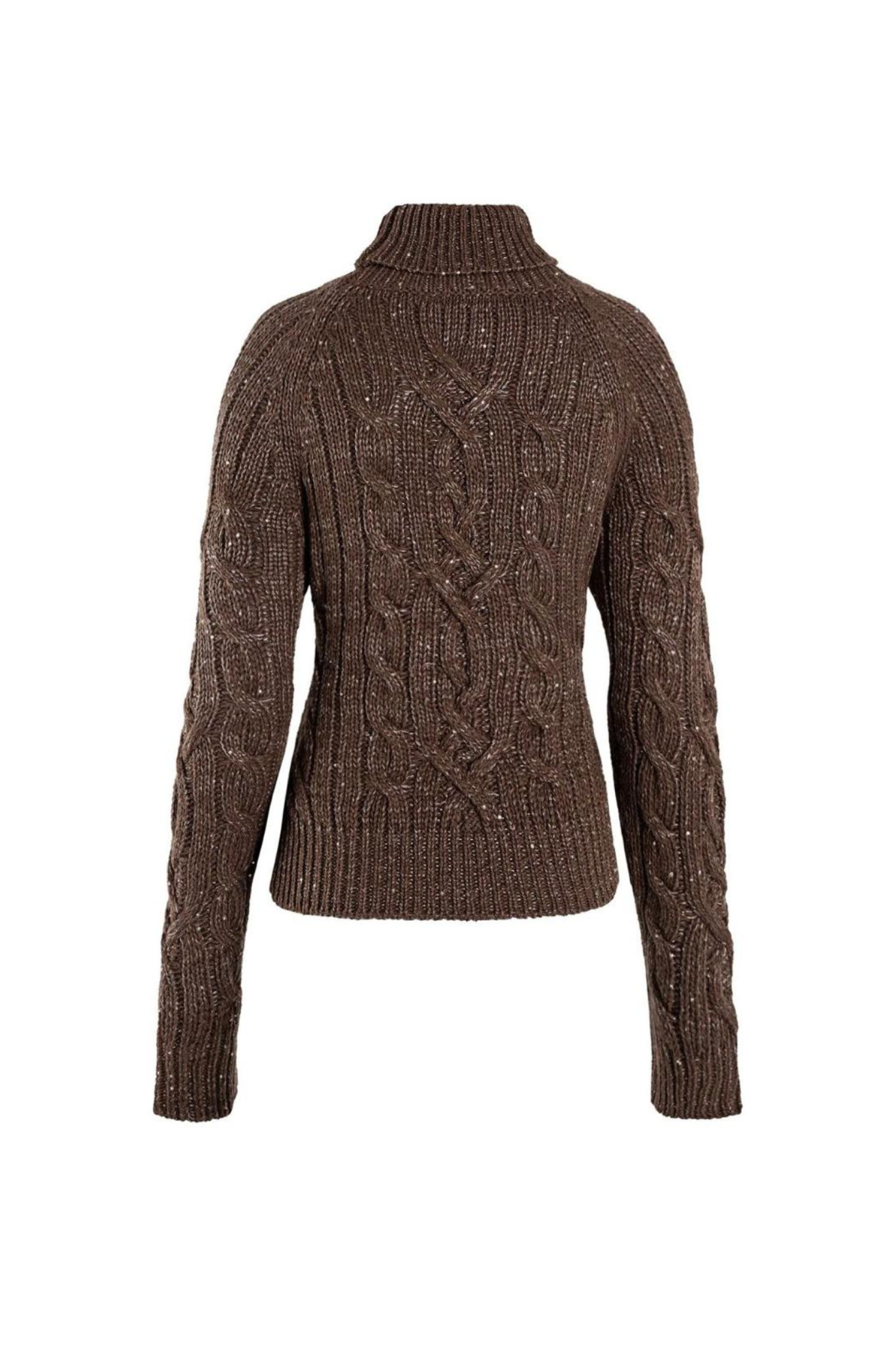 Elsa Cable Knit Sweater - Tobacco Sequin