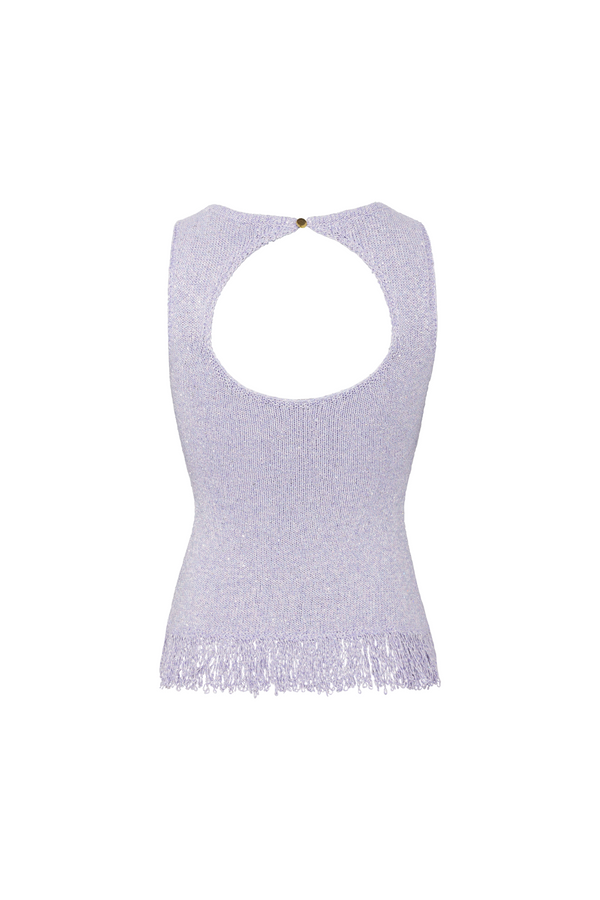 Dana Fringe Top - Lavender Sequin