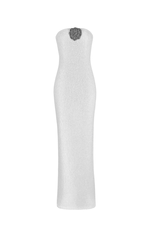 Chiara Column Dress - Pearl