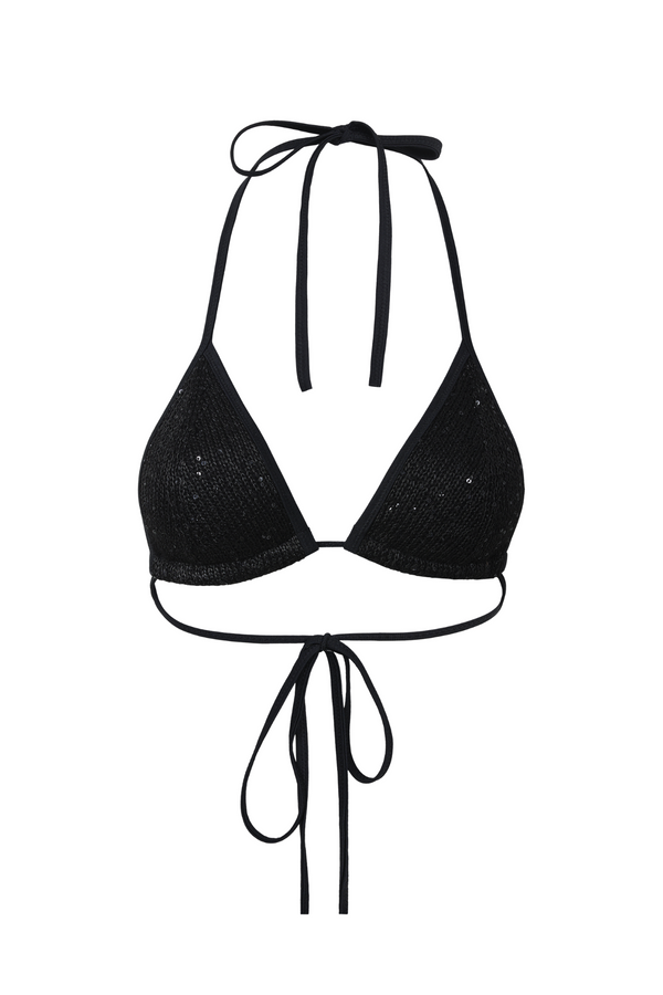 Lio Bikini Top - Black Sequin