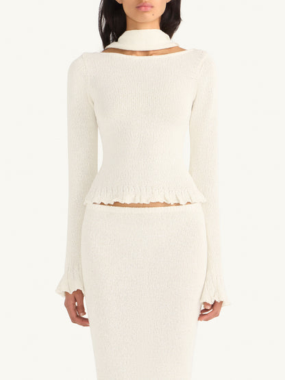 Natalia Skinny Scarf - Star White Sequin