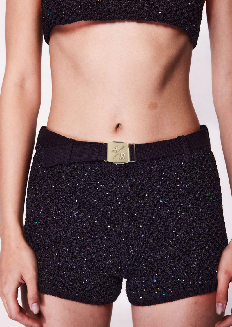 Grace Sequined Short - Black