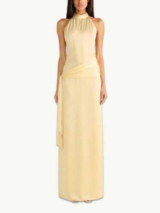 Stella Hand Beaded Dress - Lemon