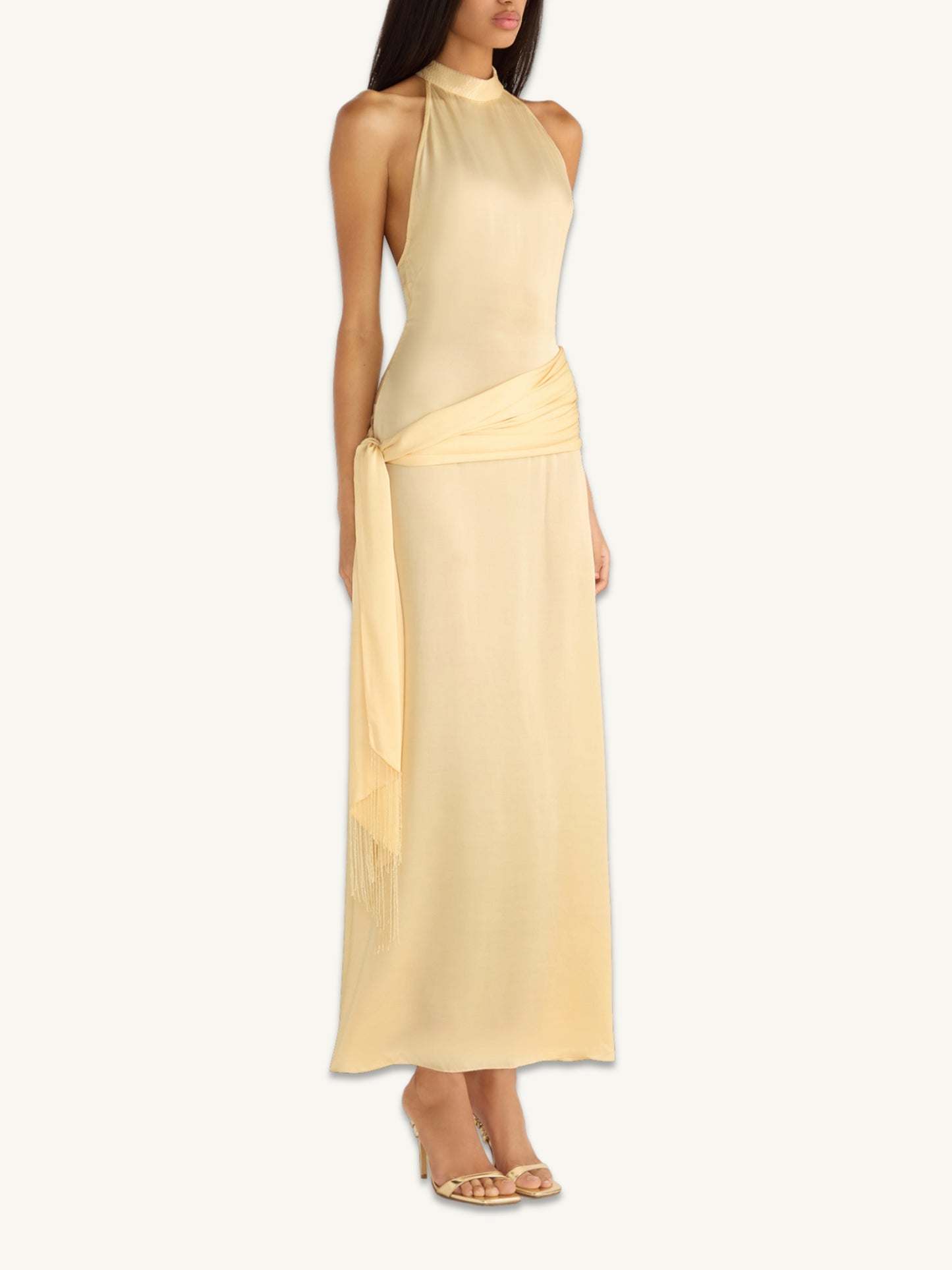 Stella Hand Beaded Dress - Lemon