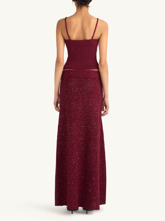 Alma Belted Skirt - Port Sequin