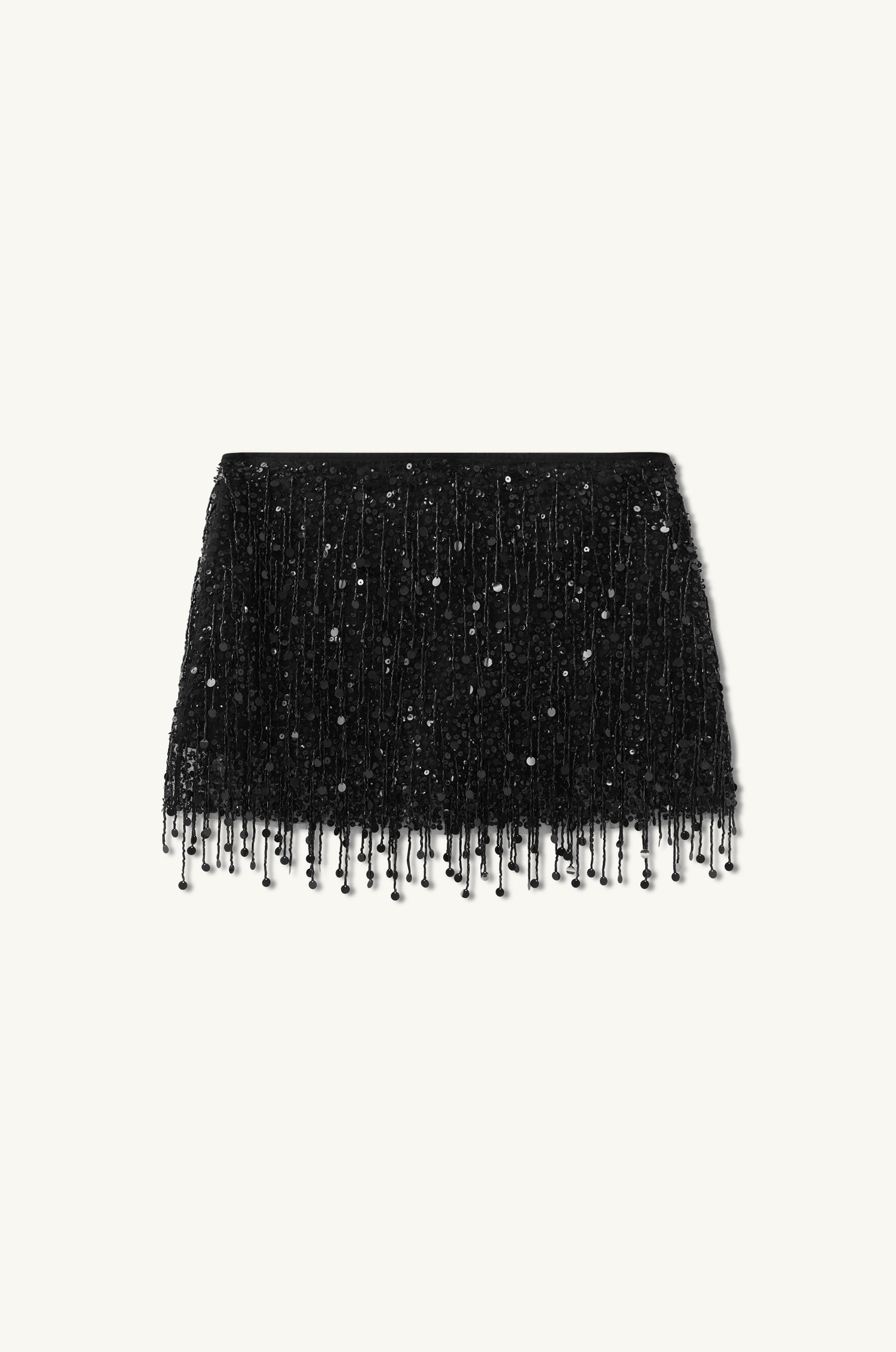 Yasmin Hand Beaded Mini Skirt - Midnight Black