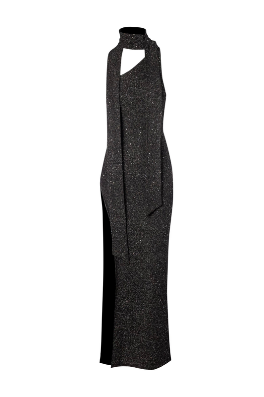 Jennifer Dress - Charcoal Sequin