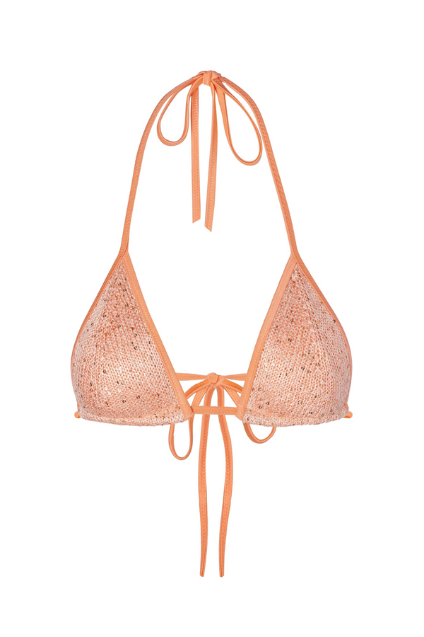 Lio Bikini Top - Apricot Sequin
