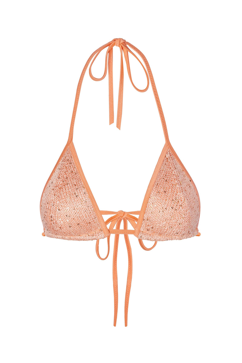 Lio Bikini Top - Apricot Sequin