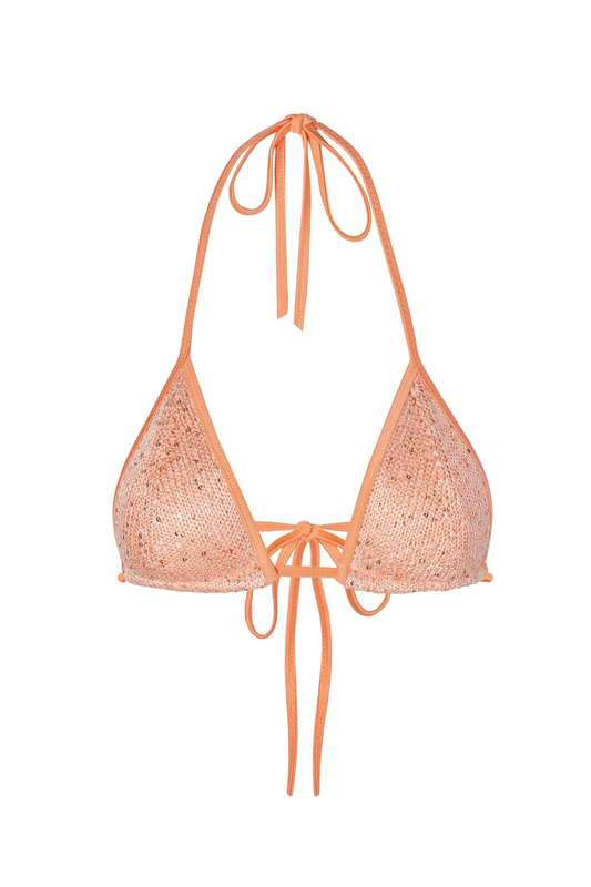 Lio Bikini Top - Apricot Sequin