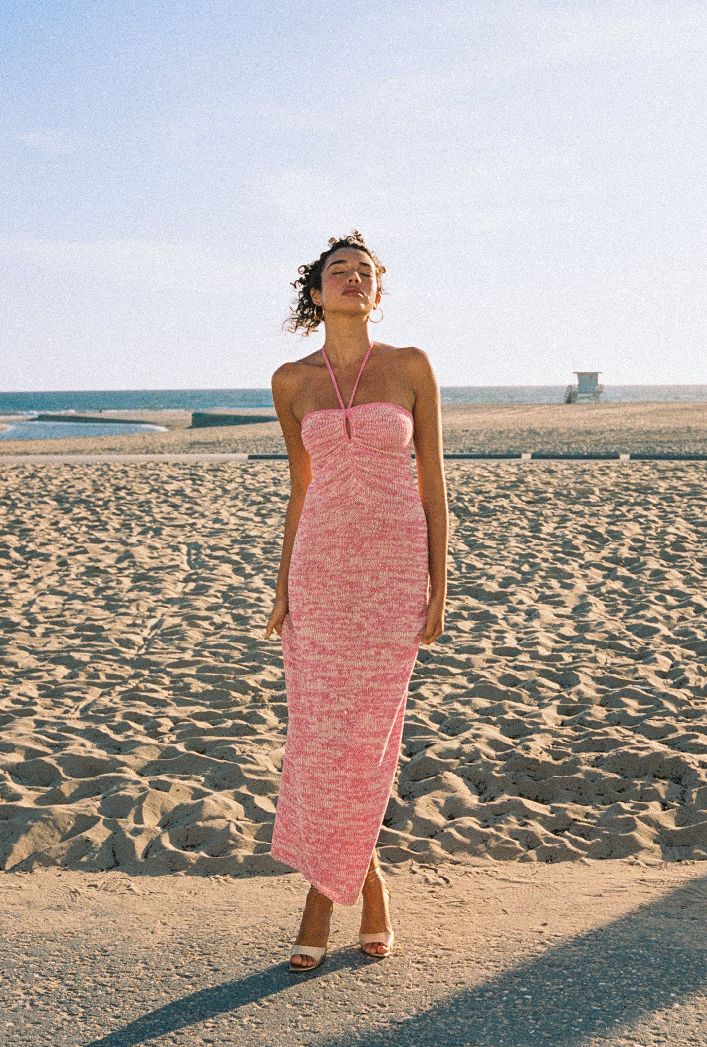 Olivia Halter Dress - Hydrangea Pink Sequin
