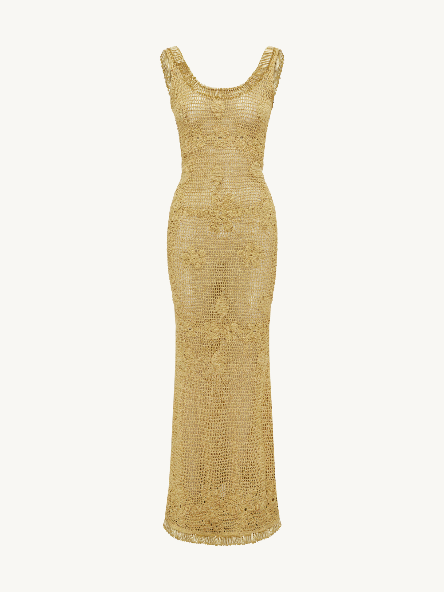 Ana Hand Crochet Dress - Gold