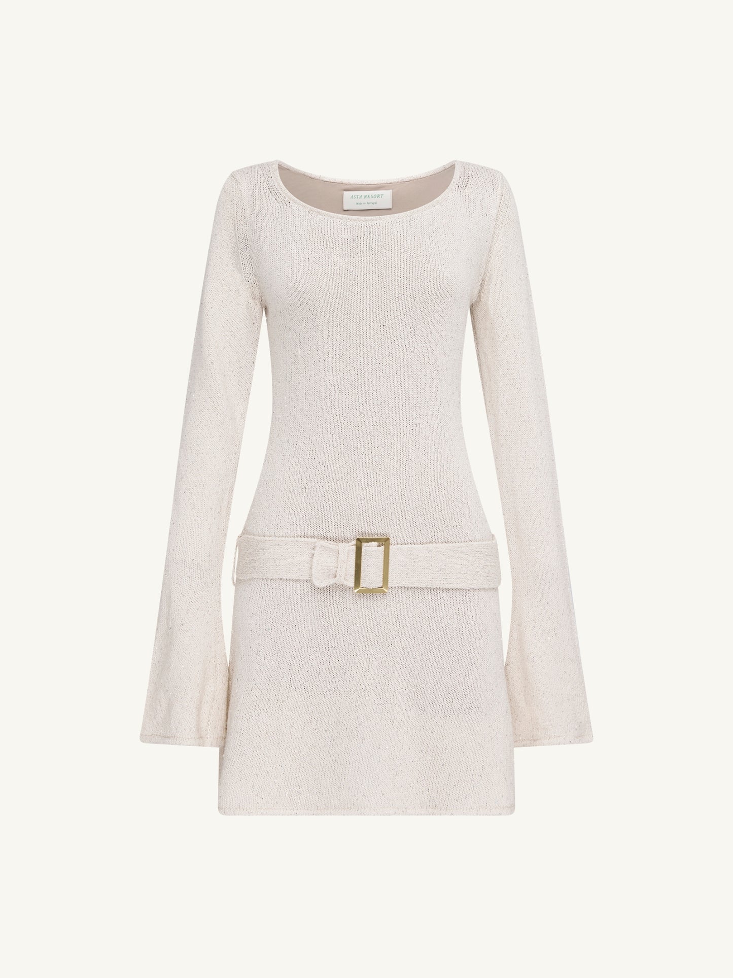 Maya Belted Mini Dress - Star White Sequin