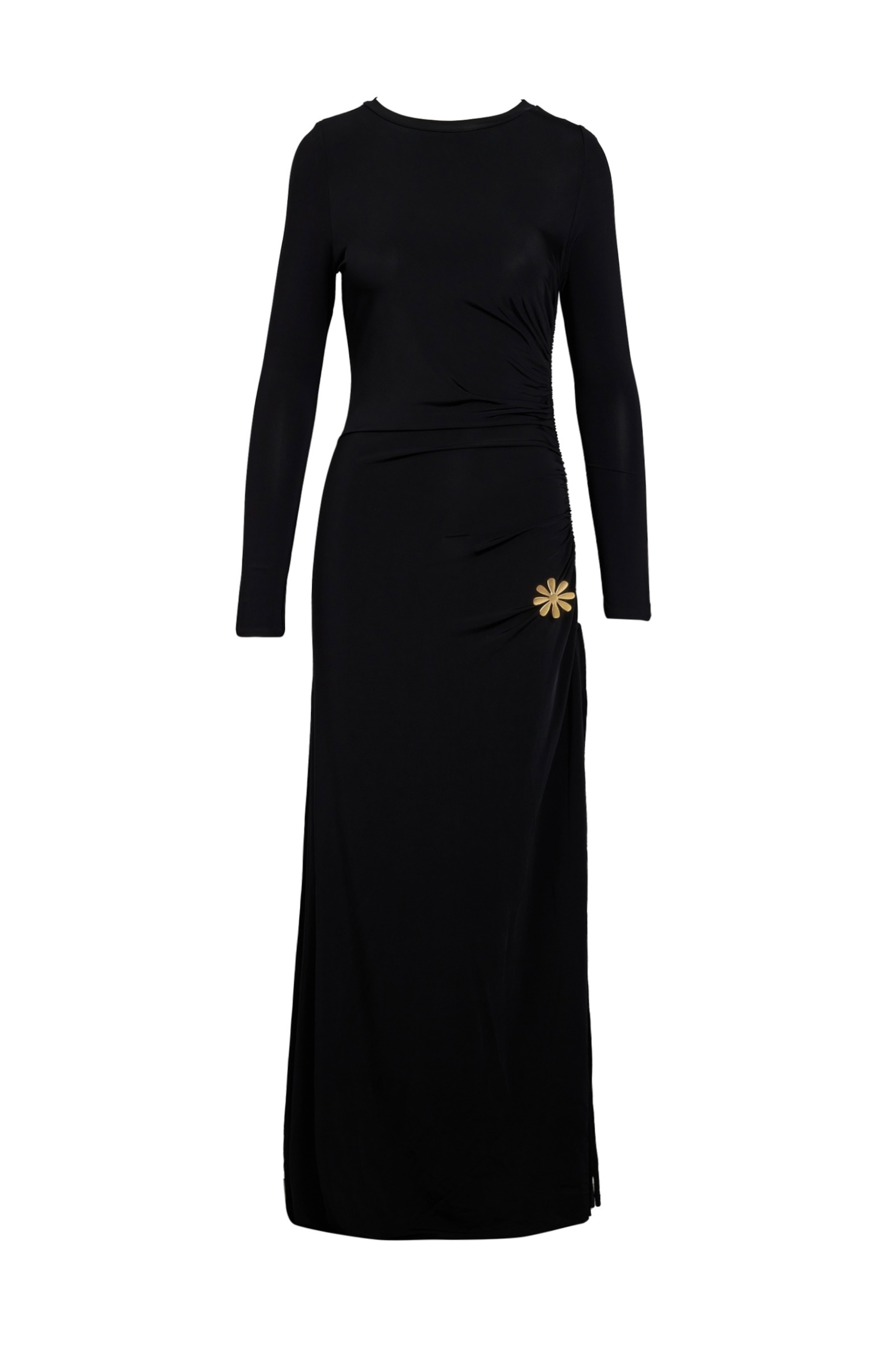 Tina Brooch Dress - Black – ASTA RESORT