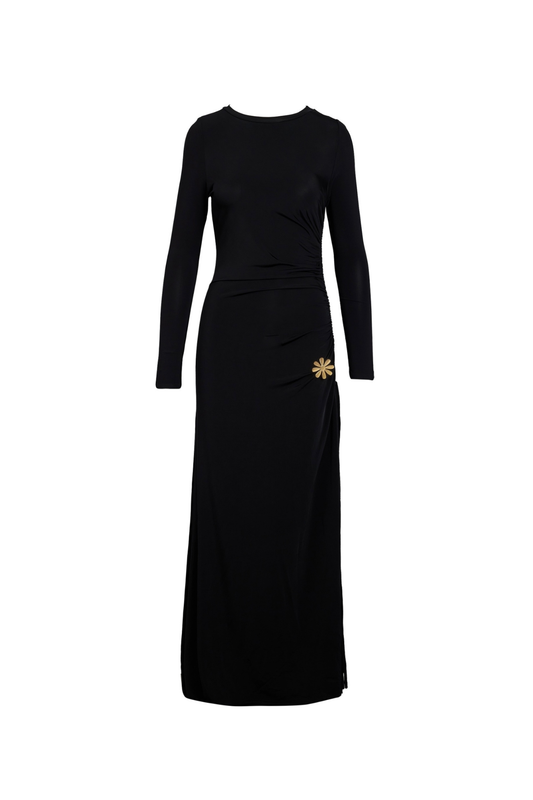 Tina Brooch Dress - Black