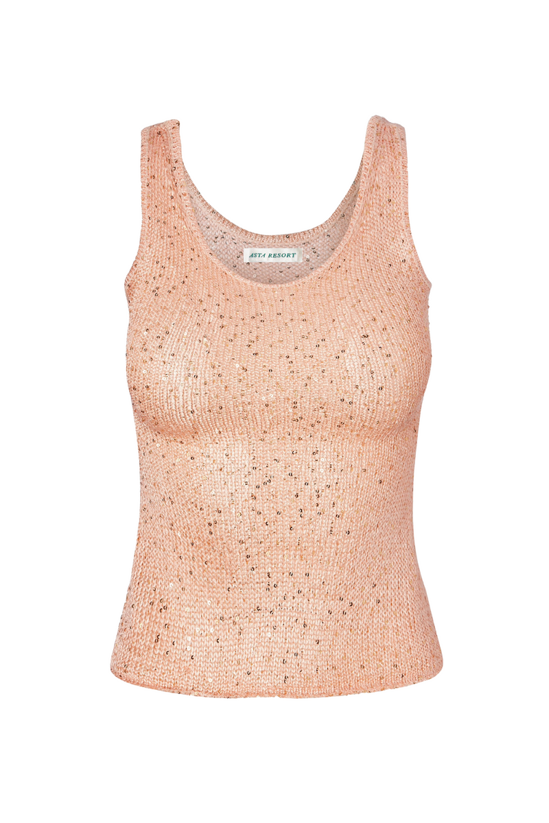 Ana Top - Apricot Sequin
