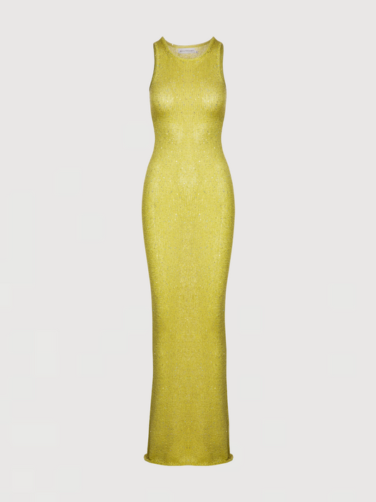 Natalia Dress - Chartreuse Sequin