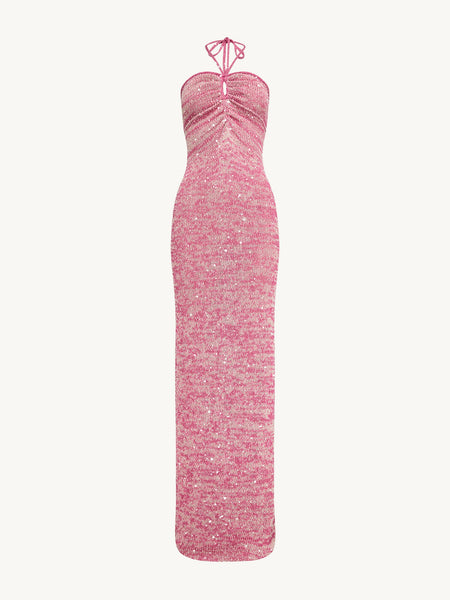 Olivia Halter Dress - Hydrangea Pink Sequin – ASTA RESORT