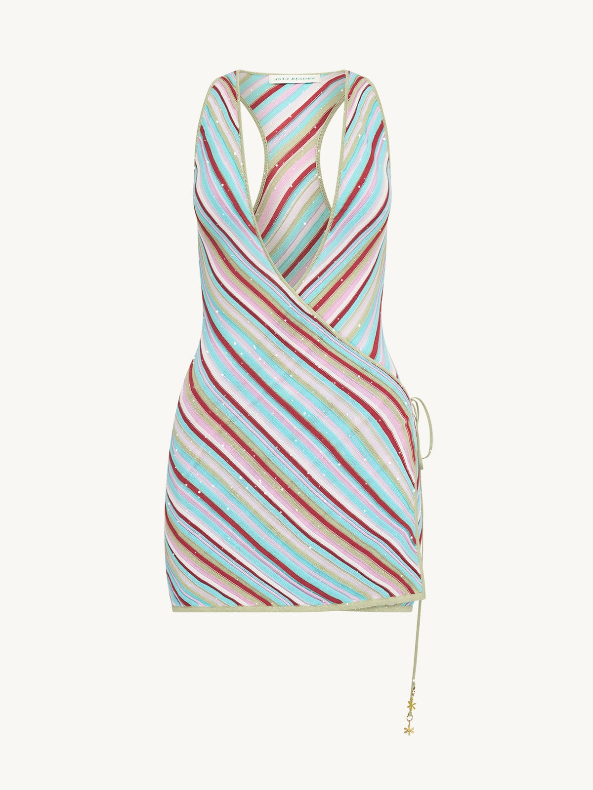 Lila Wrap Mini Dress - Multi Stripe