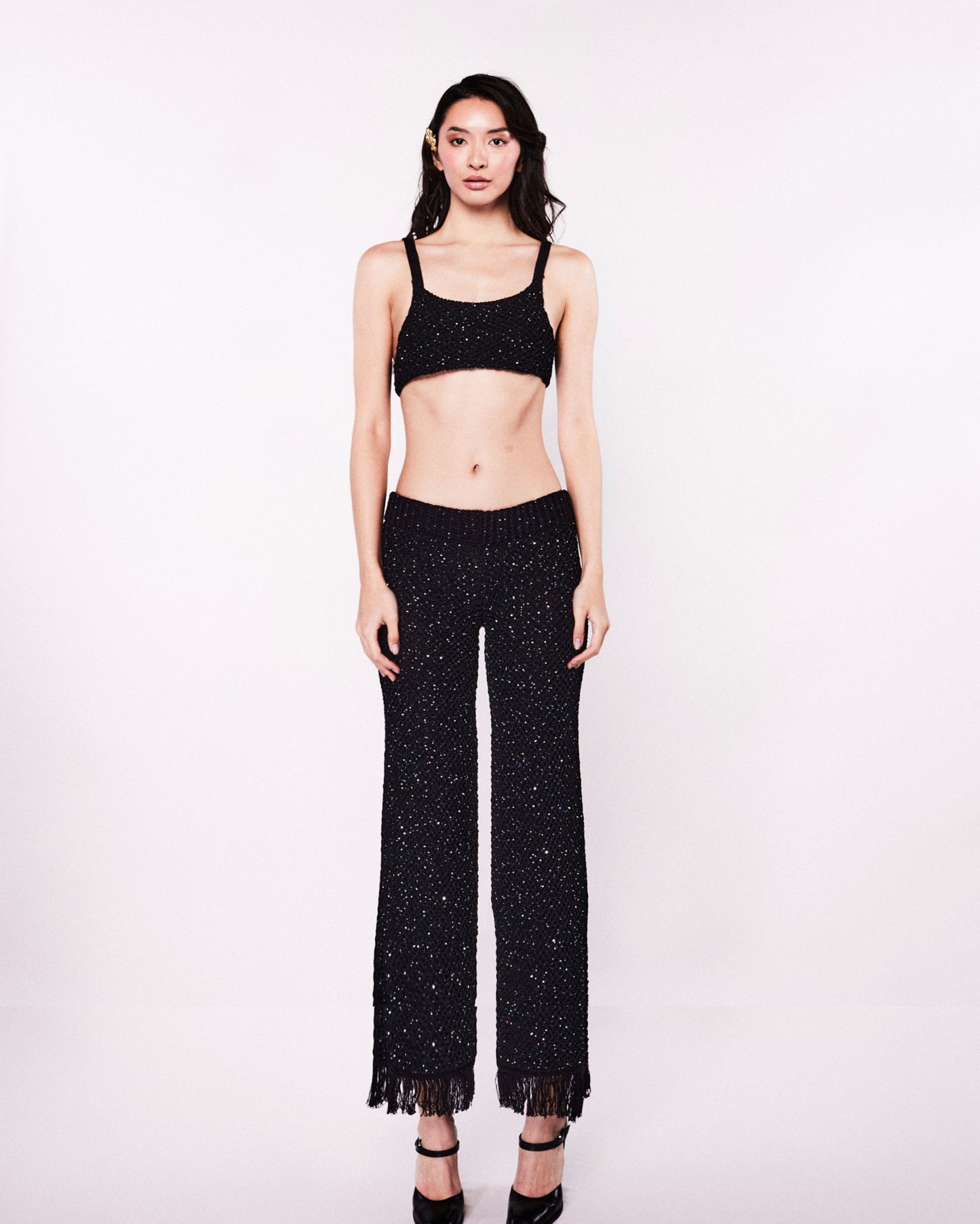 Grace Sequined Pant - Black